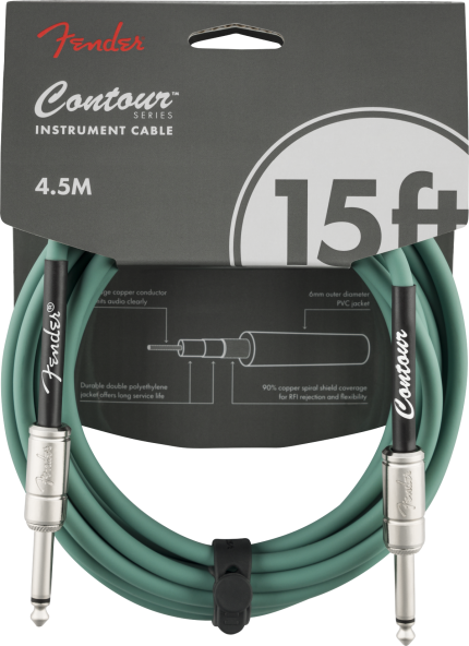 Fender Contour Instrument Cable Sherwood Green 4,5mt