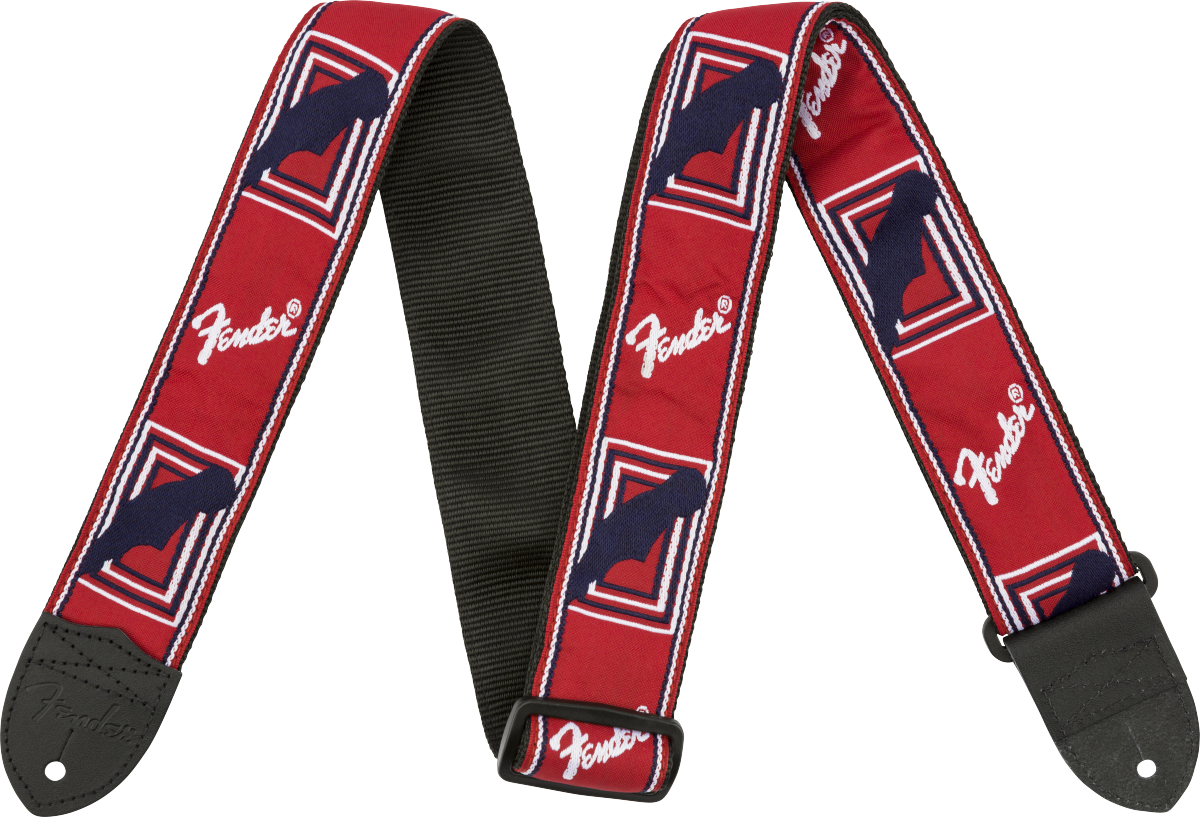 0990682000_merch_frt_001_nr Fender Monogrammed Strap Red White Blue - immagine 1