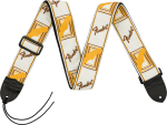 Fender Monogrammed Strap White Brown Yellow
