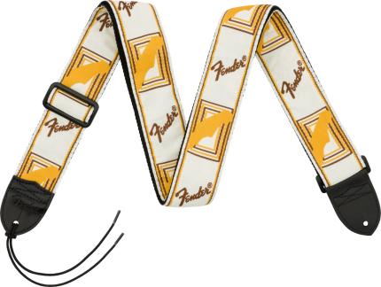 Fender Monogrammed Strap White Brown Yellow