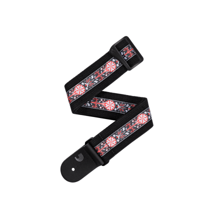 D'Addario 50CT00-DX Deluxe Cotton Guitar Strap Black