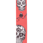 D'Addario P20W1414 Woven Guitar Strap Sugar Skulls Red - immagine 2
